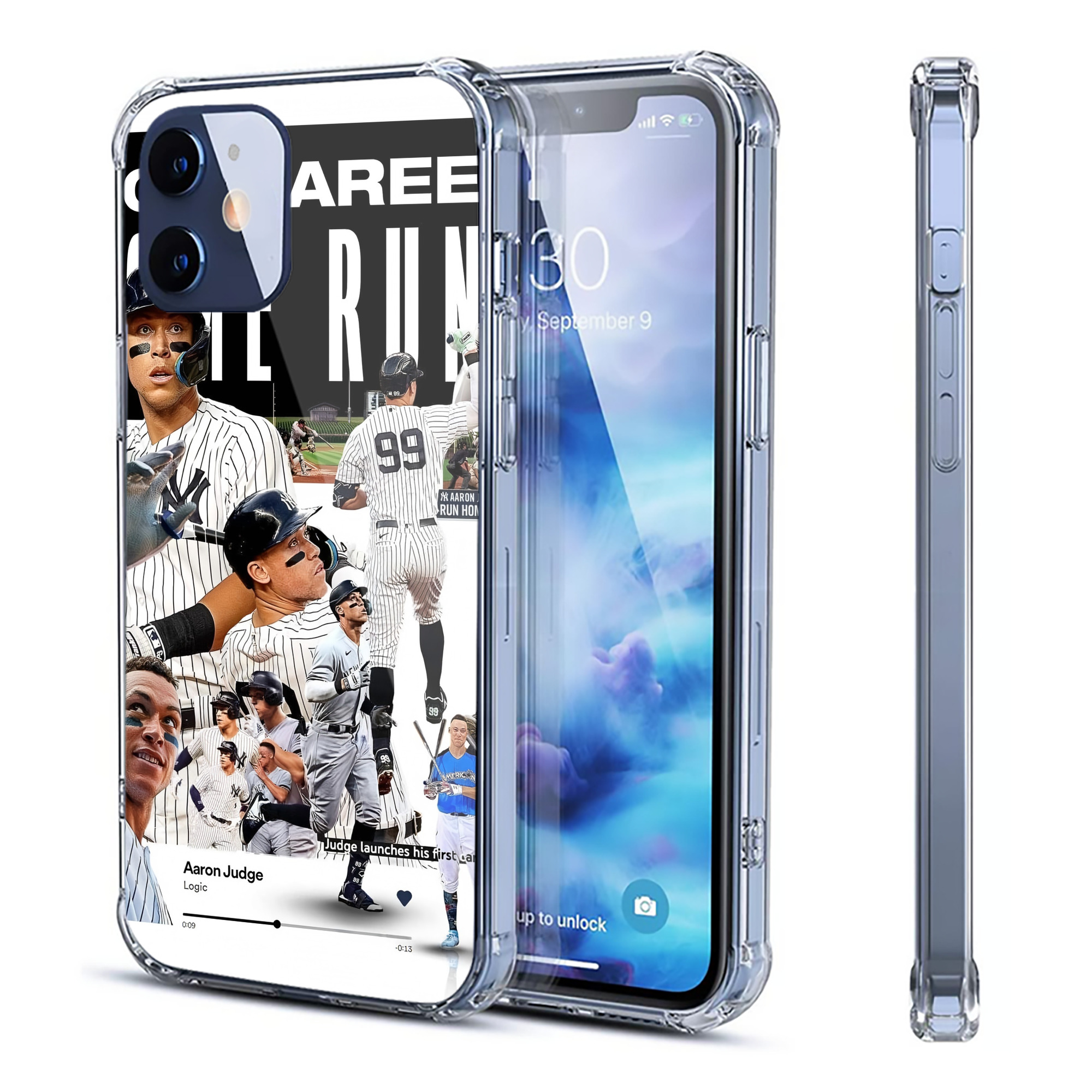 Aaron Judge 200 Home Runs 2 Clear IPhone 12 Case – Soft TPU With UV Print – Enhanced Drop Protection, Precise Fit, Anti-Fingerprint, Customizable Design, Scratch-Resistant, Yellow-Resistant